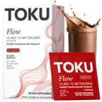 Toku Nattokinase 10,800 FU Supplement with Vitamin K2 MK7 & Oat Beta Glucan, Daily Circulation Support Powder, Plant-Based Drink Mix, Soy-Free, 30 Single-Serve Packets