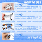 Magnetic Eyelashes Half Lashes Magnetic Eyelashes with Applicator Cat Eye Lashes Natural Look No Glue Needed False Eyelashes Wispy Magnet Lashes with Clamp by Eefofnn