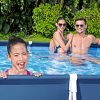 Bestway Steel Pro 13 Foot x 32 Inch Rectangular Above Ground Outdoor Pool Steel Framed Vinyl Swimming Pool with 1,506 Gallon Water Capacity, Blue