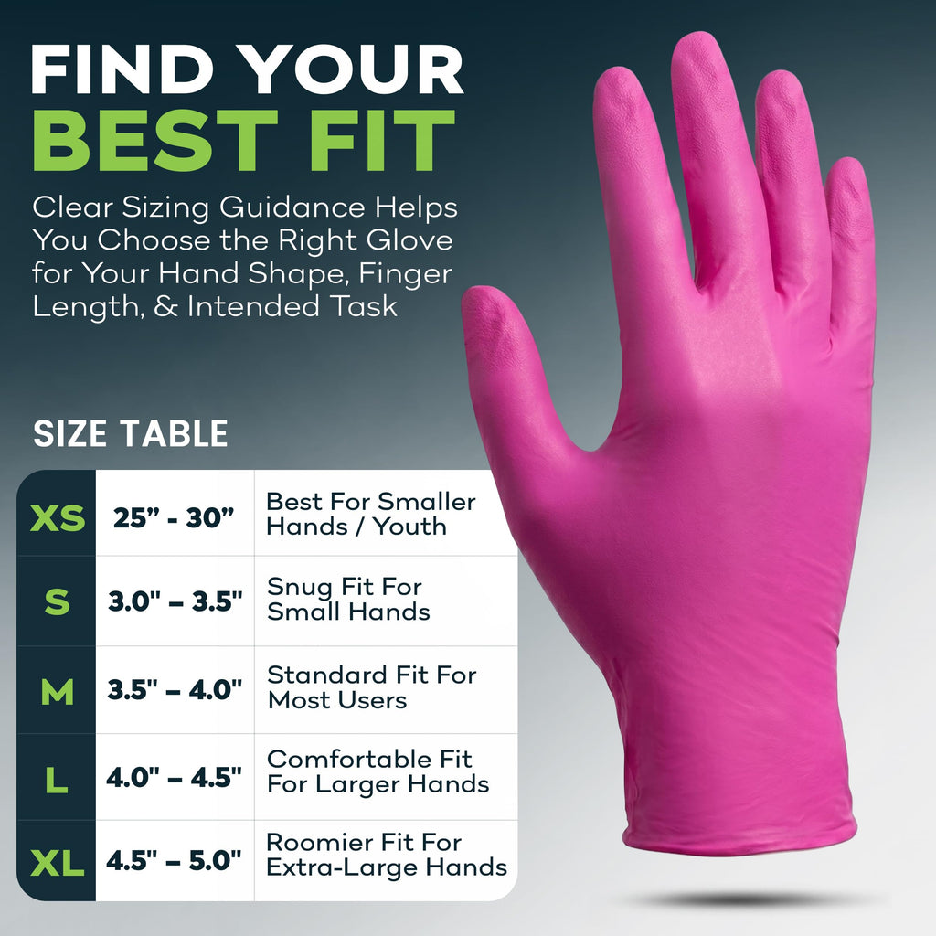 Fuchsia Hot Pink Nitrile Disposable Gloves - 50 Count - 3 Mil Nitrile Gloves Medium - Powder and Latex Free Rubber Gloves - Surgical Medical Exam Gloves - Food Safe Cooking Gloves