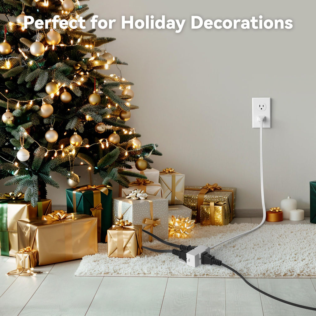 BN-LINK 3-Outlet Indoor Extension Cord, 6/9/12 ft Variety 3-Pack, 16/2 SPT-2, 2 Prong Polarized Plug, White Household Power Cord for Home, Office & Holiday Decorations