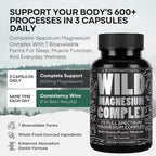Wild Magnesium Complex for Women & Men – 7 Magnesium Forms in One: Glycinate, Citrate, Malate & More – High-Absorption Magnesio Complex with Fulvic Mineral Blend – 90 Capsules, 450 mg (Pack of 2)