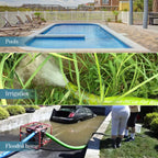 Green Expert 1-1/2" ID PVC Lay-flat Discharge Hose Heavy Duty for Pump Draining Pool Filter Backwash Garden Pond Flooded House Water Disposal, 50 Feet Length with Steel Clamp Kit