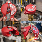 Boviisky Gate Valve Lockout with Safety Padlock, Big Size, 1 Set,2.5" to 5" in Dia Valve Handles,Outdoor Water Hose Bib Lock for Faoucet Locks,Propane Tank