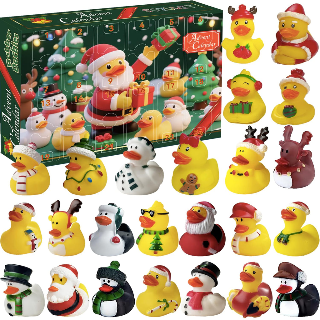 SQZUWIT 2026 Christmas Advent Calendar Rubber Ducks 24 Days Kids Gift