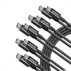 Anker USB C to USB C Cable, 60W Fast Charging Cable (5-Pack, 6 ft, Black)