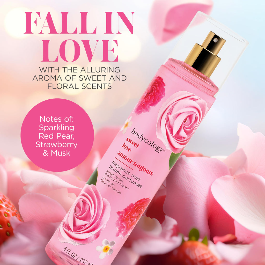 Bodycology Long-Lasting Fragrance Body Mist, Sweet Love, 8 fl oz