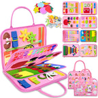 Exorany Busy Board Montessori Toys for Toddler Girl Birthday Gifts, Busy Book Sensory Learning Toys for Toddlers, Toddler Girl Airplane Car Travel Toy Educational Activities