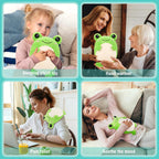 Frog Microwave Heating Pad for Period Cramps, Microwavable Heating Pad for Neck Pain Relief, Heatable Stuffed Animals for Adults Kids, Frog Plush Toys with Removable Heat Pack with Lavender Scented
