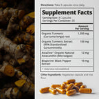 Organic Astaxanthin 12mg Plus Turmeric 1500mg, Black Pepper Extract, High Absorption, Eye, Heart, Skin, Joint, Vegan, Gluten-Free, Non-GMO, Double Antioxidant, Turmeric Curcumin Supplement, 30-Days