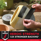 3M Extreme Strength Duct Tape 2830, 1.88 in x 30 yd, Double-Thick Adhesive, Heavy-Duty Waterproof Black Tape, Indoor/Outdoor Use, 12 Rolls