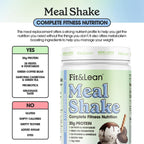 Fit & Lean Meal Shake, Fat Burning Meal Replacement, Meal Replacement with Protein, Fiber, Probiotics and Organic Fruits & Vegetables, Cookies and Cream, 1lb, 10 Servings Per Container