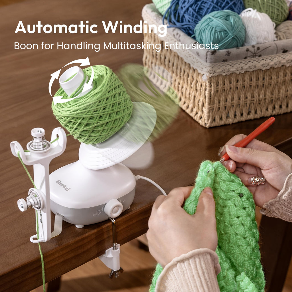 Etcokei Yarn Winder Electric, Auto Compact Cake Winding for Knitting Lovers