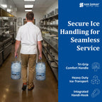 San Jamar Saf-T-Ice Ice Tote with Ice Machine Hanger for Bars, Restaurants, Kitchens, and Fast Food, Polycarbonate, 6 Gallons, Blue, (Pack of 2)