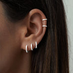 Gokeey 5 Pairs 316L Stainless Steel Small Hoop Earrings Set for Women, Cute Huggie Earrings for Women, Hypoallergenic Tiny Cartilage Earrings Hoop Silver Hoop Earrings for Men Multiple Piercing