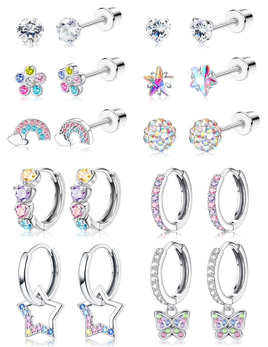 Hypoallergenic Earrings for Girls Women Kids Toddler Surgical Steel Earring