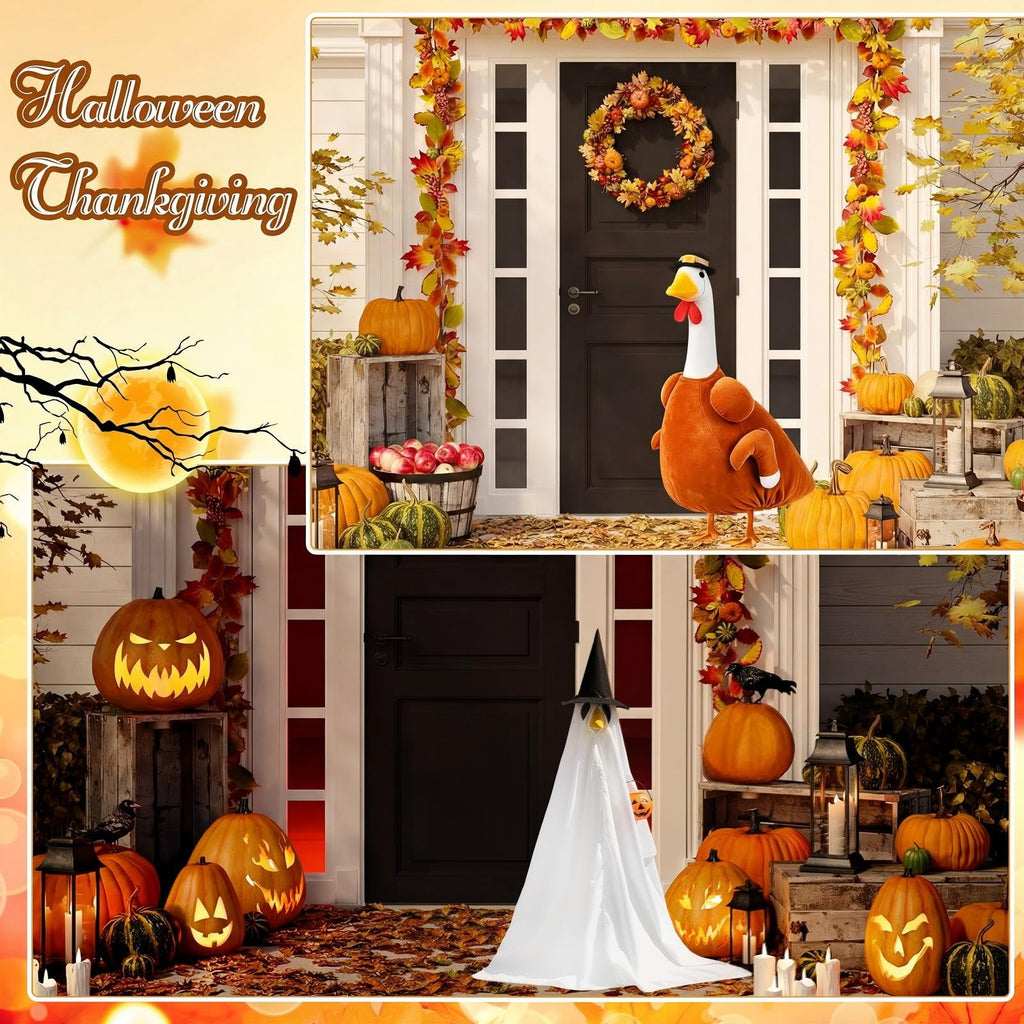 Silicherry 8 Set Holiday Porch Goose Outfits for 23" Goose Statue Costume
