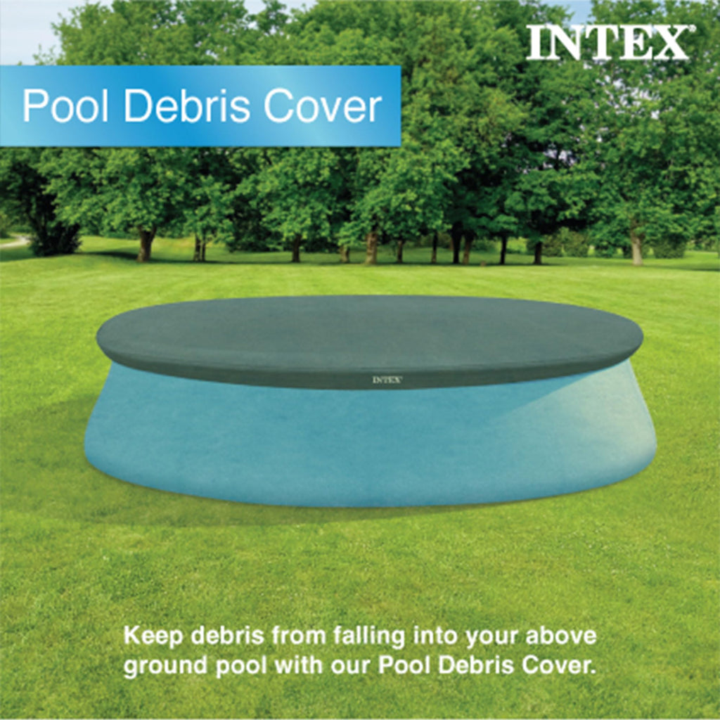 Overhang Pool INTEX 28021E Pool Cover: For 10ft Round Easy Set Pools – Includes Rope ...