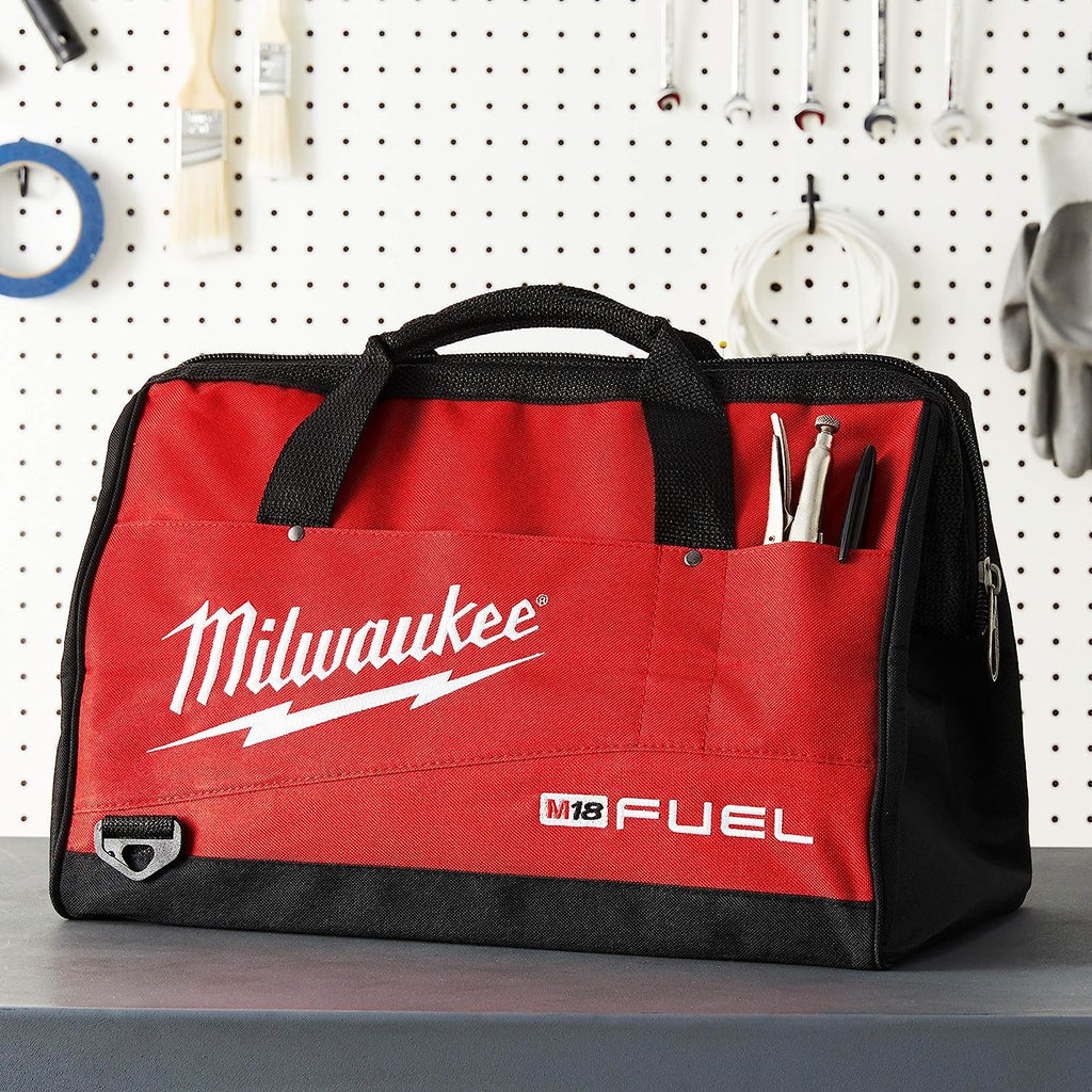 Milwaukee Heavy Duty 23 x 12 x 12 Inch Canvas Tool Bag w/Shoulder Strap and 6 Interior Pockets