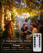 Homemory 4 Pack 20 Ft 60 LED Fairy Lights Battery Operated Christmas Lights with Remote Waterproof 8 Modes Firefly Twinkle String Lights for Party Bedroom Wedding Christmas Decorations