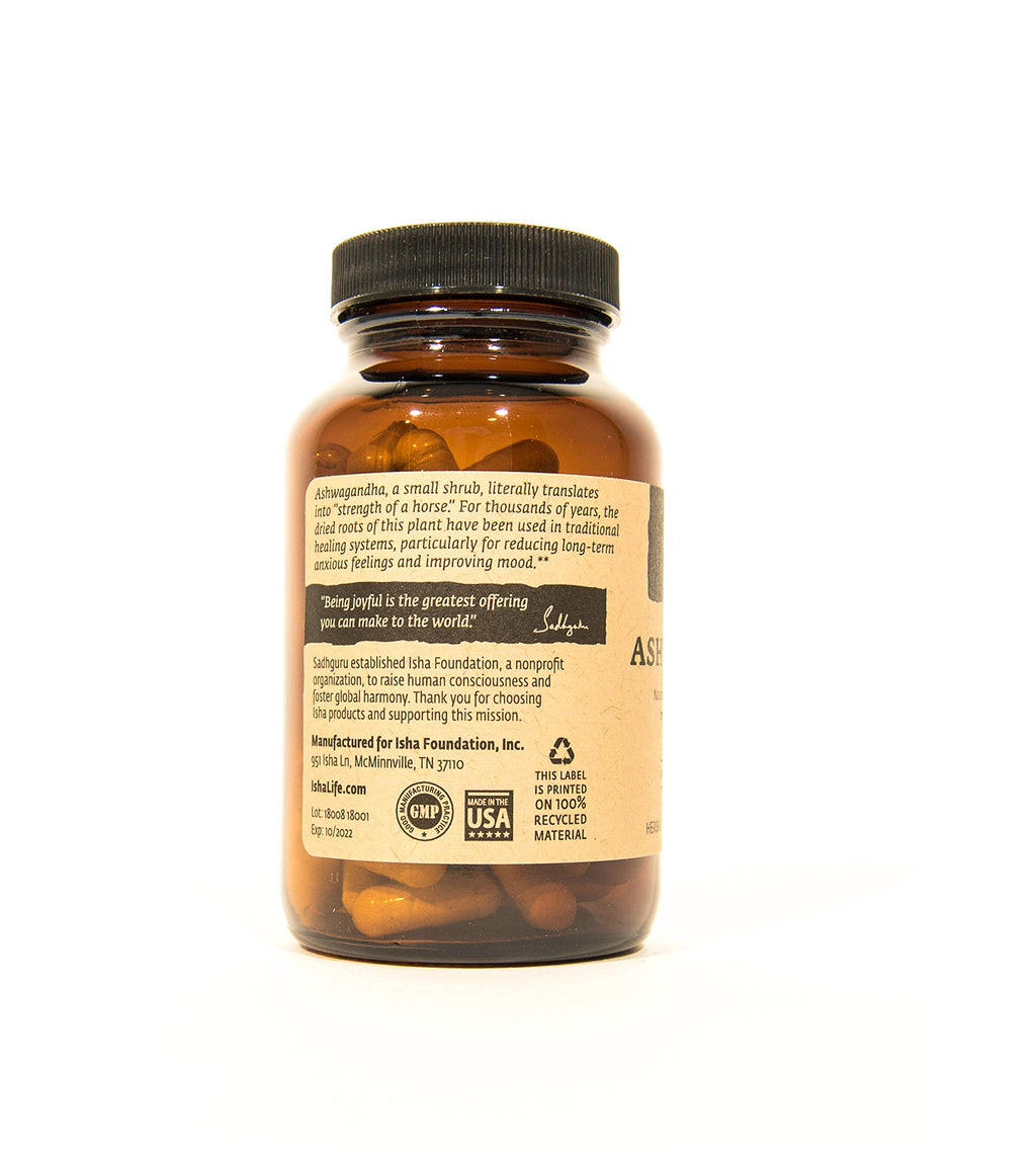 ISHA Ashwagandha Supplements - Natural Herbal Supplement, 500 mg ea (90 Veg caps)