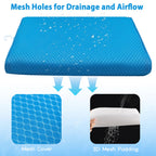 Shower Seat Cushion for Shower Chairs, Transfer Benches in Bathtub, Cushion for Sauna, 3D Mesh Pad with Hook, Slip-Resistant, Design for Elderly, Senior, Handicap & Disabled