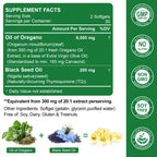 Nature's live Oil of Oregano with Black Seed Oil, 2 in 1 Oregano Supplement for Immune Health, Retains High Concentrated Carvacrol & Thymoquinone, Non-GMO, 60 Softgels, 2 Pack