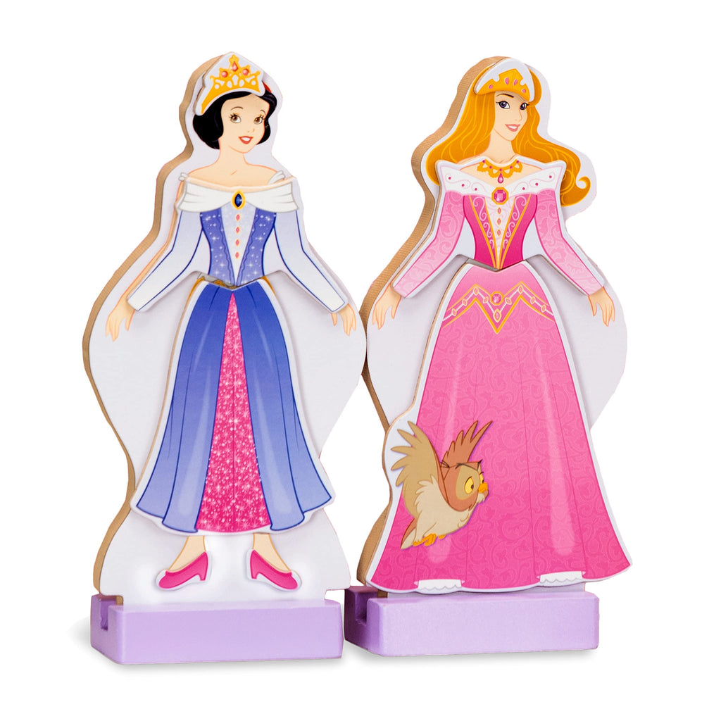 Melissa & Doug Disney Sleeping Beauty and Snow White Magnetic Dress-Up Wooden Doll Pretend Play Set (40+ pcs)