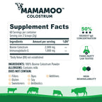 MamaMoo™ Colostrum Powder >50% IgG, Grass Fed, First & Only Non GMO Verified, Gut Health Bloating Immunity, Contains 400+ Bioactive Nutrients, Third Party Lab Tested, 60 Servings (Unflavored)