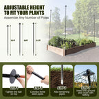 Garden Stakes for Netting, Heavy Duty Metal Garden Poles for Netting Support, Black Powder Coated Steel Frame for Fencing, Plant & Crop Protection(4 Pack,6.8 ft)