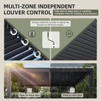 AirWire 10x12 FT Louvered Pergola Dark Gray