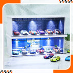 Tujoe 2 Pcs Hot Diecast Wheels Garage Display Case with LED Light and Acrylic Cover 1/64 Scale Diecast Toy Cars Storage Case Holds Max 12 Cars for Model Toy Car Storage Collector (Depot)