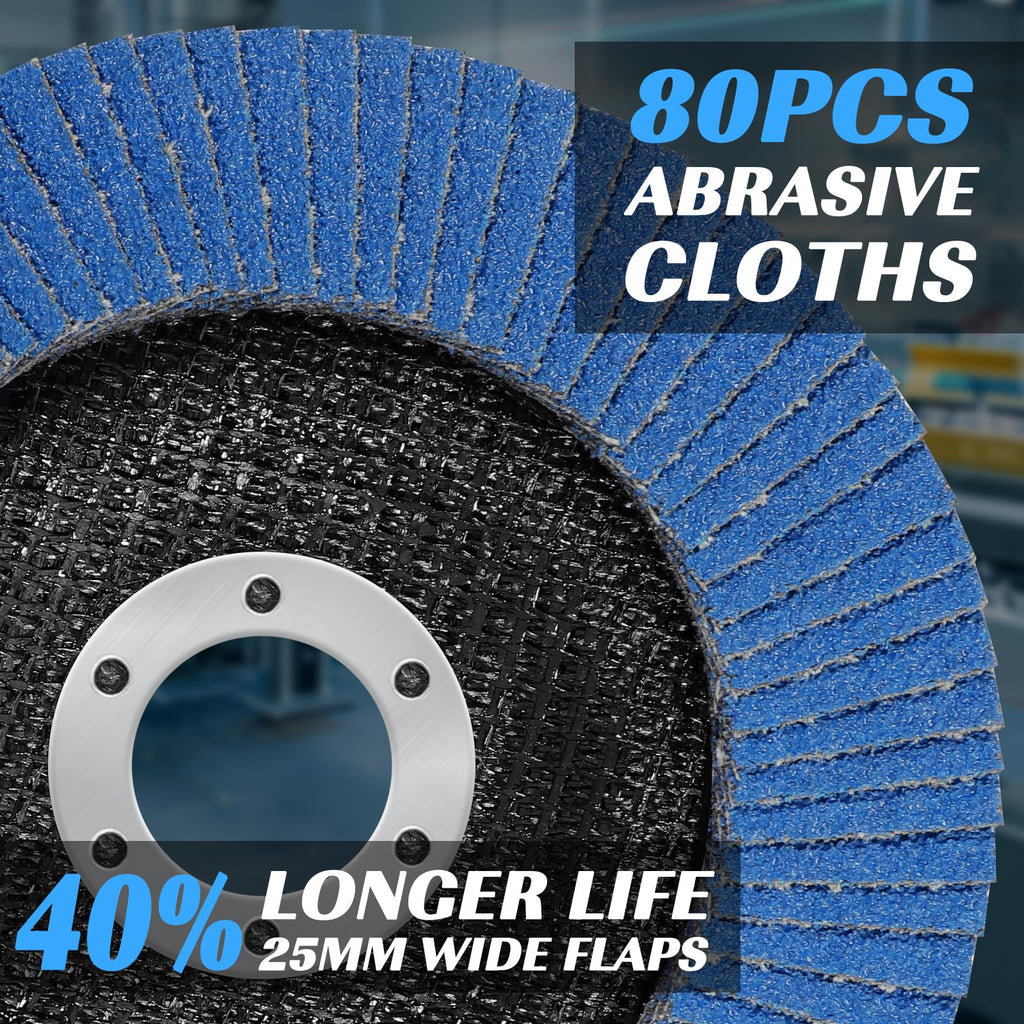 14 Pack Zirconia Flap Discs 4 1/2 for Angle Grinder 120 Grit