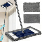 Wall Cleaner Mop with Long Handle, Extra Wall Dust Mop for Washing Walls with 2 Microfiber Reusable Pads,Floor Dry Wet Duster Mops for Wall Washer, Floor,Ceiling Cleaning，Blue