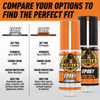 Gorilla Epoxy Ultimate, Waterproof, 10 Minute Set, Permanent Bond, Dries Black, 0.85oz Syringe (Pack of 6)