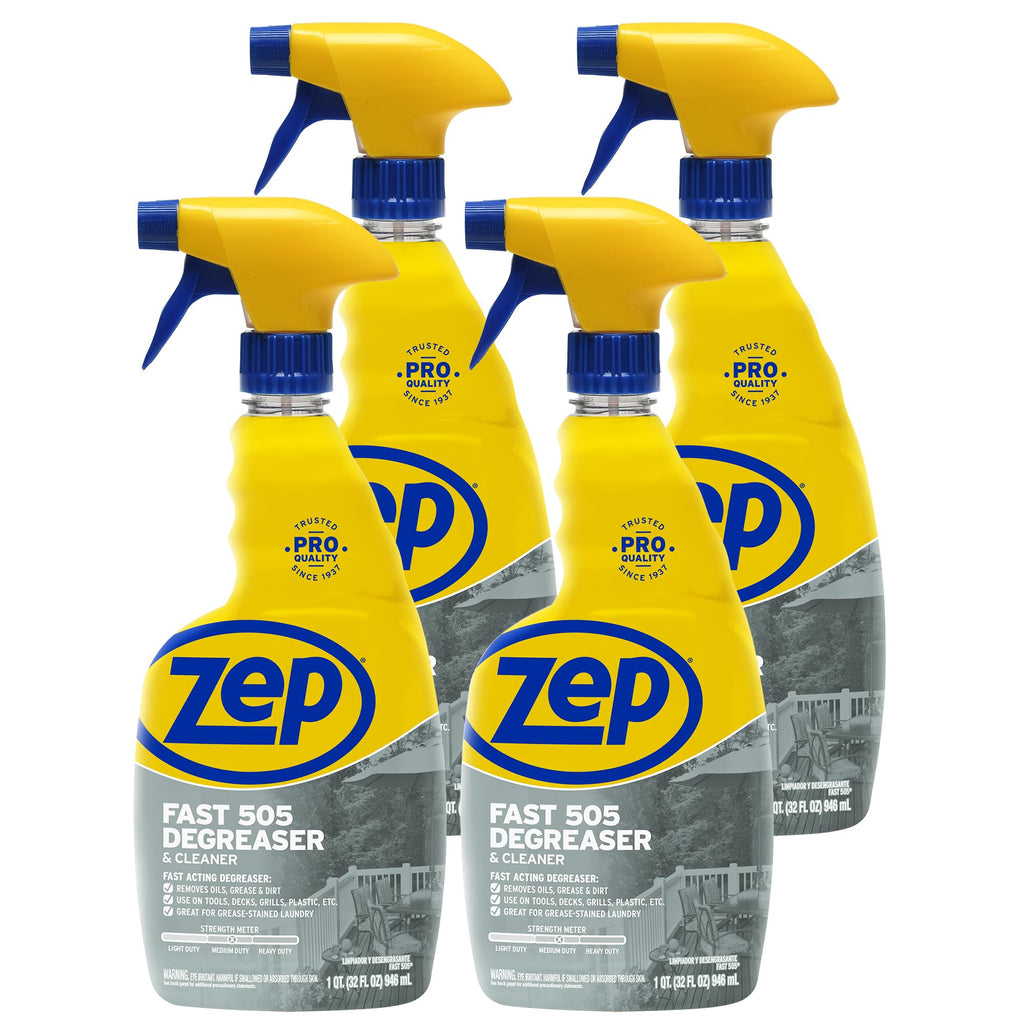 Zep Fast 505 Cleaner and Degreaser - 32 oz (Case of 4) - ZU50532 - Great for Grills, Plastics, Metal, and More