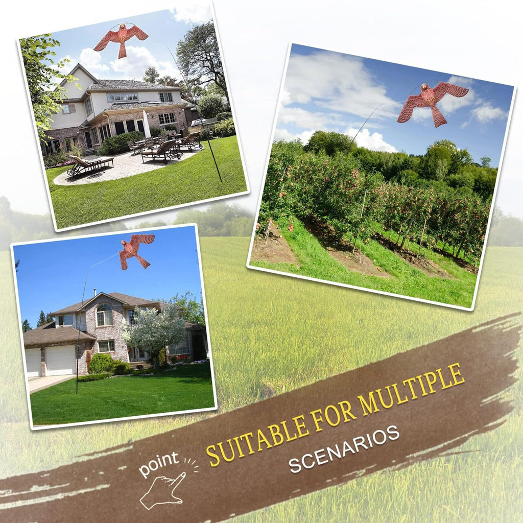 Flerigh Bird Hawk Flying Kite Without Pole for Crops Farm Protector Bird Scarer Flying Kites -Style A Kite Without Pole