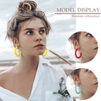 Bonuci 9 Pairs Beaded Hoop Earrings for Women,Classic