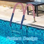 Junkin Pool Handrail Cover 6 ft Swimming Pool Ladder Hand Rail Cover with Zippers Slip Resistant Railing 250th Anniversary Flag 4th of July Patriotic Rail Grip for Inground Swimming Pools