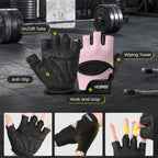 HOZMOZ Ventilated Weight Lifting Gloves, Thick Padded Workout Gym Gloves with Full Palm Protection & Grip & Shock Absorption for Women & Men's Fitness Exercise Training