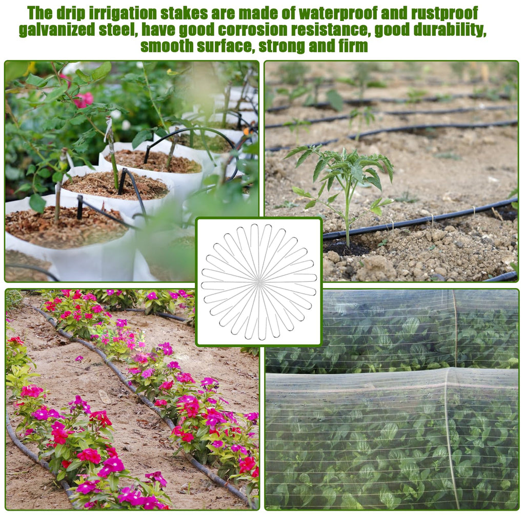 100Pcs Irrigation Drip Tubing Landscape Staples 5 Inch Garden Stakes