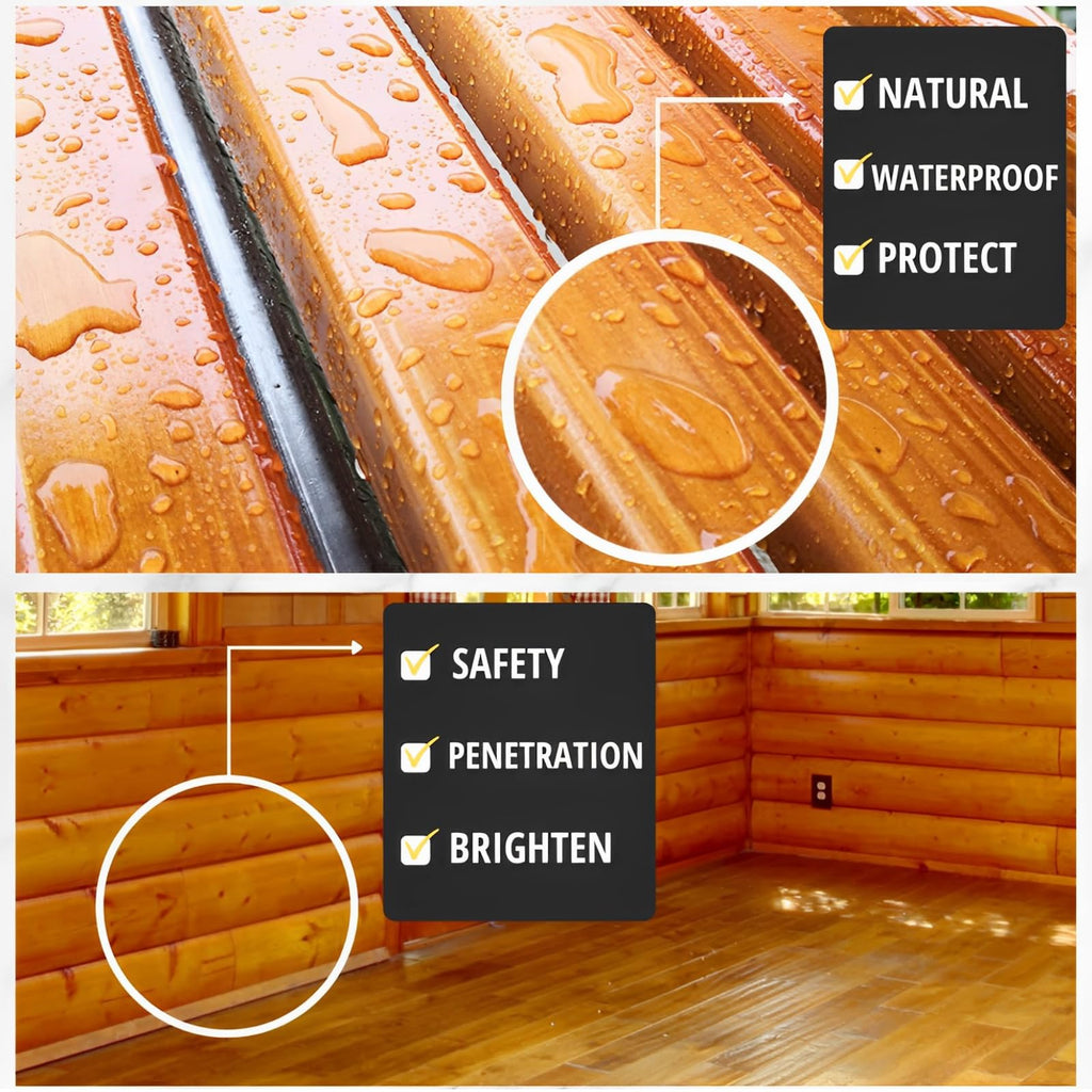 OAIEGSD 32oz 100% Pure Tung Oil for Wood Outdoor with Brush, Safe Food Grade Tung Oil for Wood Finish, Natural Waterproof Sealer Can Used on Cutting Boards, Outdoor Furniture, Butcher Blocks