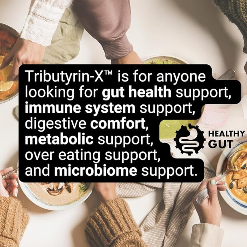 Healthy Gut Tributyrin-X | Most Bioavailable Butyrate Postbiotic for Gut Health & Leaky Gut Support | 99% Pure w/Zero Odor | 30 Softgels