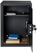 Amazon Basics Steel Home Security Safe Box with Electronic Keypad Lock for Documents, Jewelry, Valuables, 1.8 Cubic Feet, Black, 13.8"W x 13"D x 19.7"H