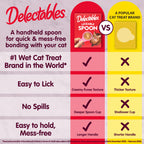 Delectables Lickable Spoon Handheld Wet Cat Treats Made with Real Chicken & Salmon, Quick & Easy Creamy Puree, Mess Free, Grain-Free, No Added Fillers, No by-Products, Variety Pack, 32ct