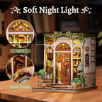 CUTEBEE Book Nook Kit - DIY Miniature House Dollhouse Kit for Adults and Teens, Booknook Tiny House Bookshelf 3D Wooden Puzzle, Gifts for Family (Green Life Bookshop)