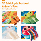 Baby Books 0-6 Months - 2 PCS Sensory Montessori Toys for Babies 0-6 Months with Crinkle Squeaky Sounds, Mirrors, Teethers - Soft Cloth Tummy Time Book Newborn Infant Toys