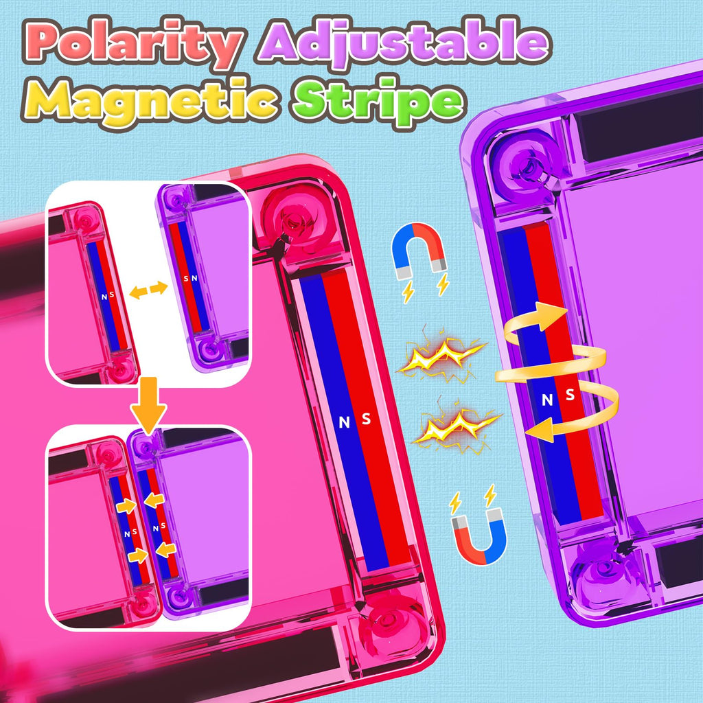 Magnetic Tiles Mini Travel Toddler Set, Magnetic Blocks Building Kids Toys & Games, Montessori Preschool Classroom Must Haves Educational Learning Sensory Toys for 3+ Year Old Boys Girls Birthday Gift