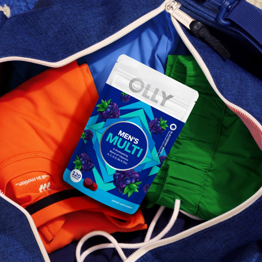 OLLY Men's Multivitamin Gummy, Immune Support, Vitamins A, C, D, E, B, Lycopene, Zinc, BlackBerry, 60 Day Supply - 120 Count