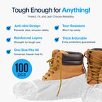 Premium Boot & Shoe Covers Disposable Booties - 100 Pack - Durable, Non-Slip, Non-Toxic, Water Resistant, Recyclable Protectors for Indoor & Outdoor - Large Size Fits Most Shoes